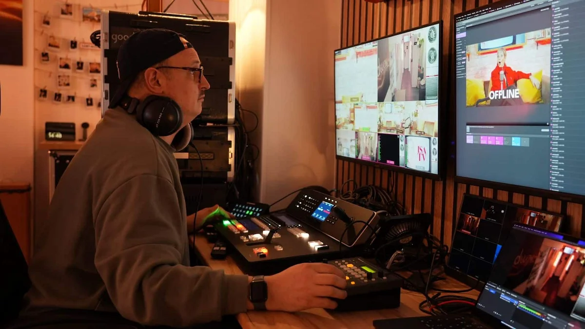 Réalisateur de Good way prod en régie pendant un tournage